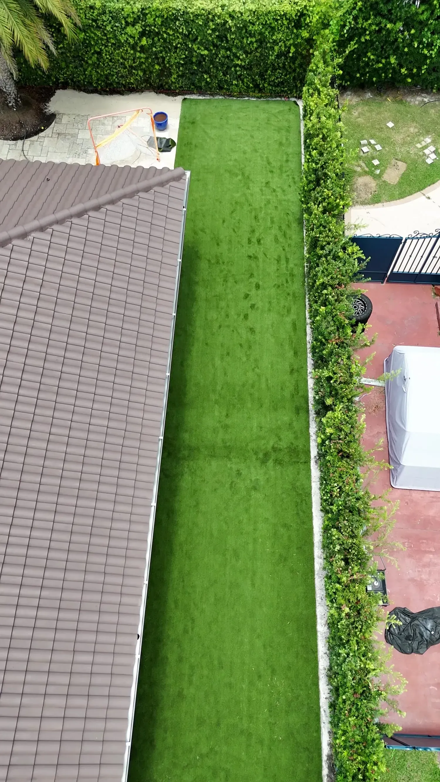 After: lush artificial turf lawn