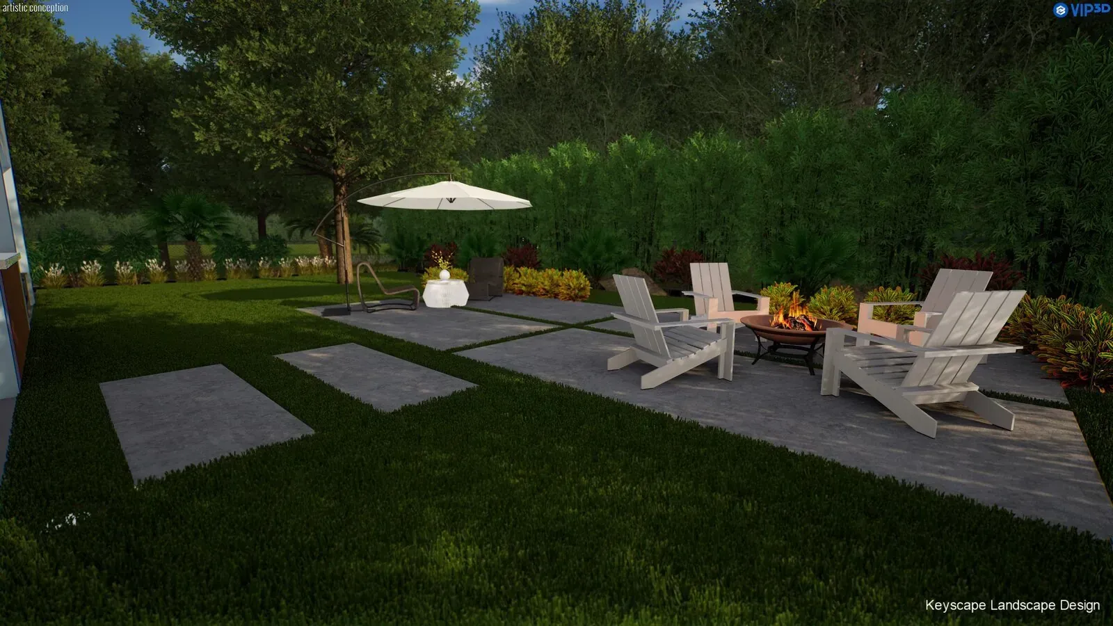 3D landscape design render by Keyscape before construction